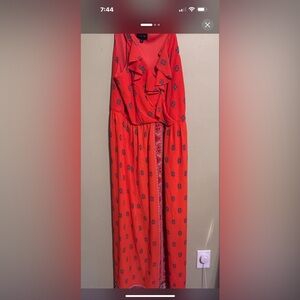 Red Maxi Dress with Pattern
